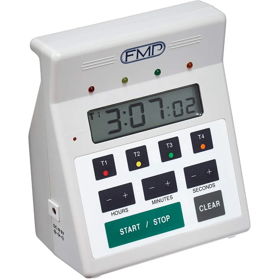 

4-канальный коммерческий кухонный таймер обратного отсчета с водонепроницаемостью, высота 7 дюймов, белый цвет, идеально подходит для ресторанов и еды Servi