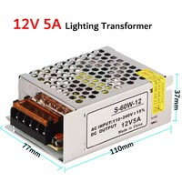 12V 5A Lighting Transformer AC 110V/220V To DC 12V Switching Power Supply LED Power Adapter For SMD 2835 5050 LED Strip Light