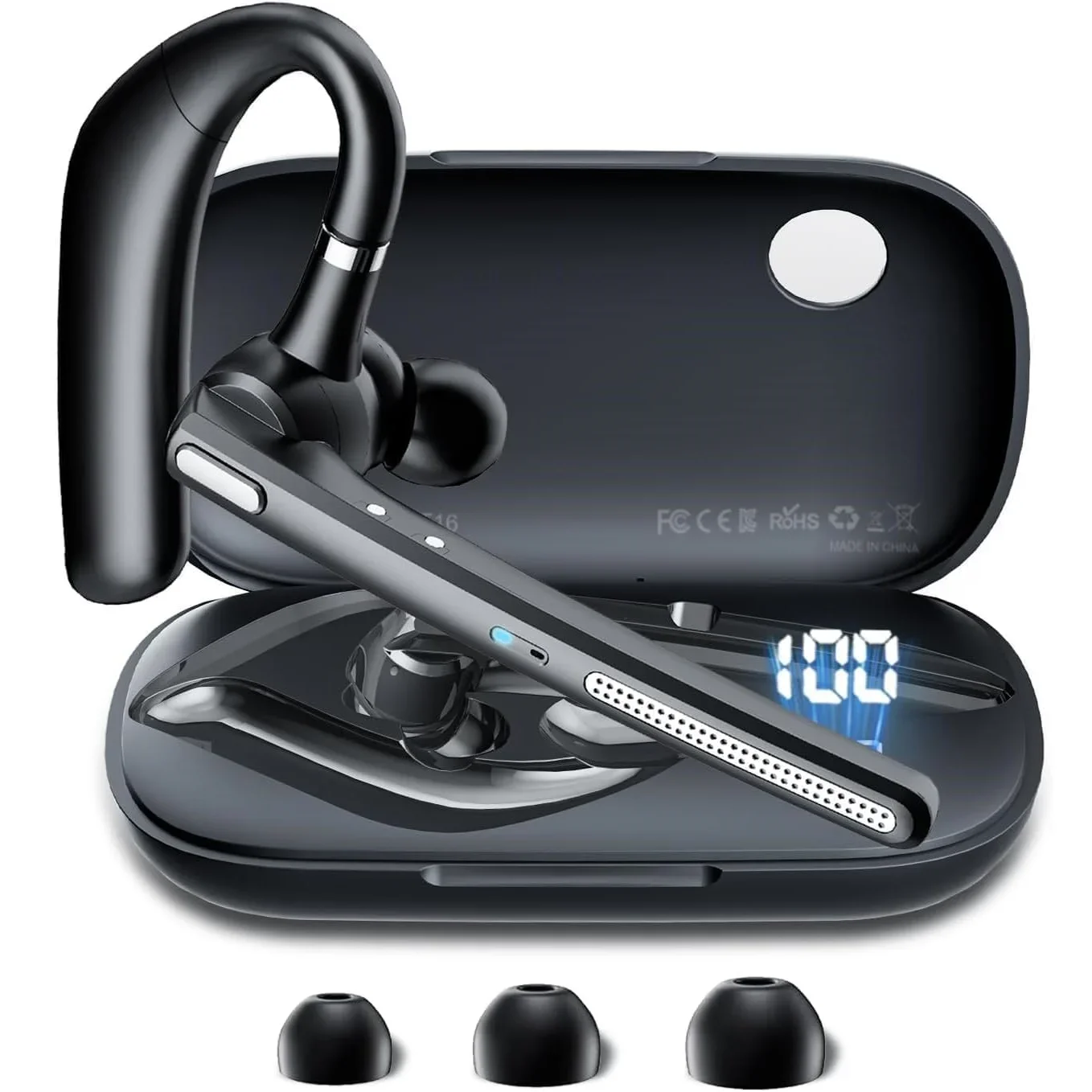 

Bluetooth Earphones 6.0 Headphones Stereo Handsfree Noise Canceling Wireless Business Headset With HD Mic For All Smart Phones