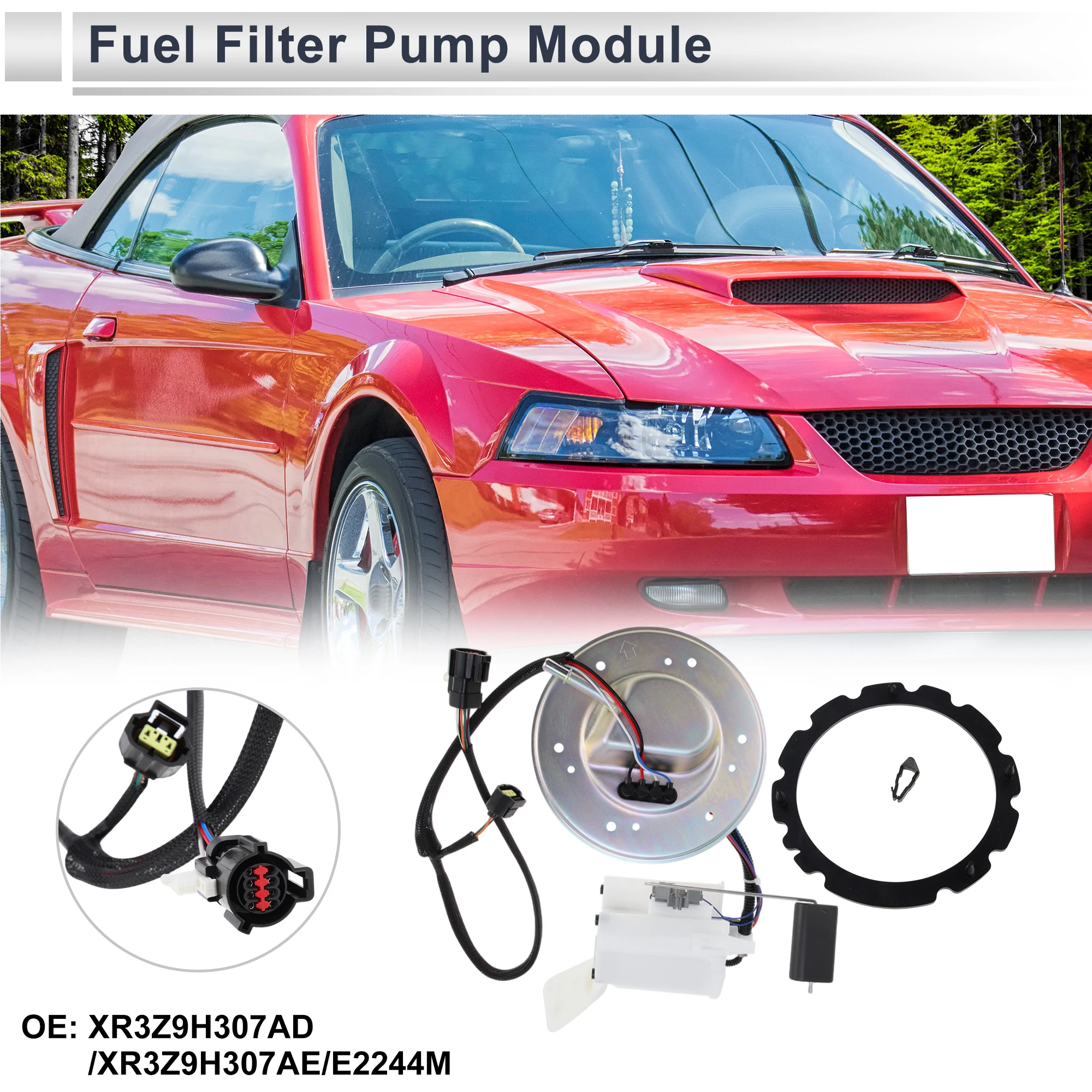 

X Autohaux Electric Fuel Pump Assembly for Ford for Mustang 1999-2000 V6 3.8L V8 4.6L Fuel Filter Pump Module No.XR3Z9H307AD