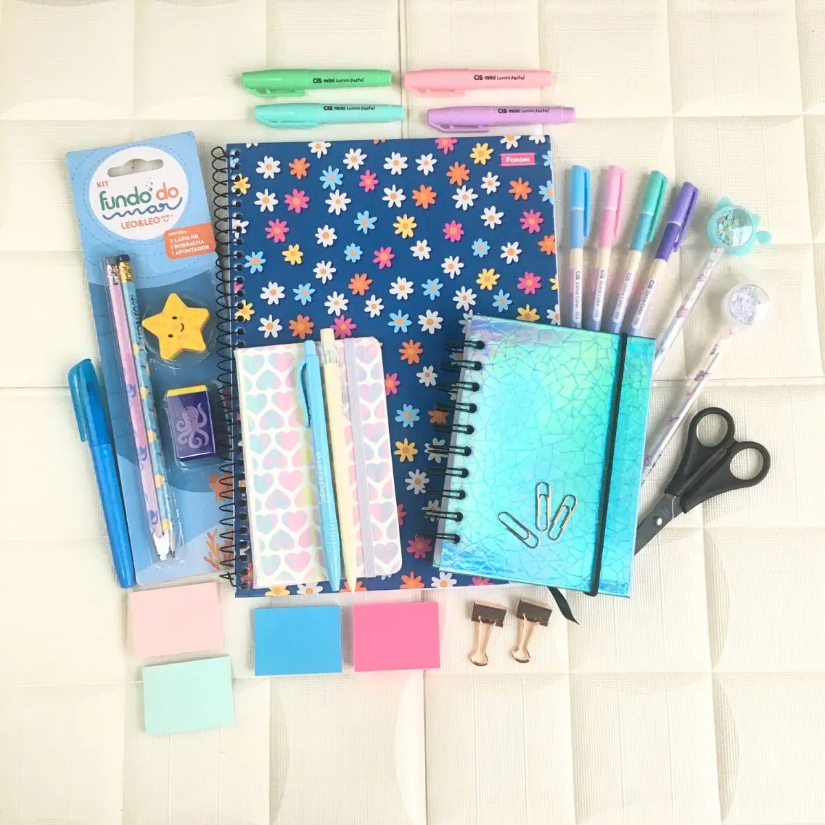 Cute Stationery Kit Neon Pasty Tones