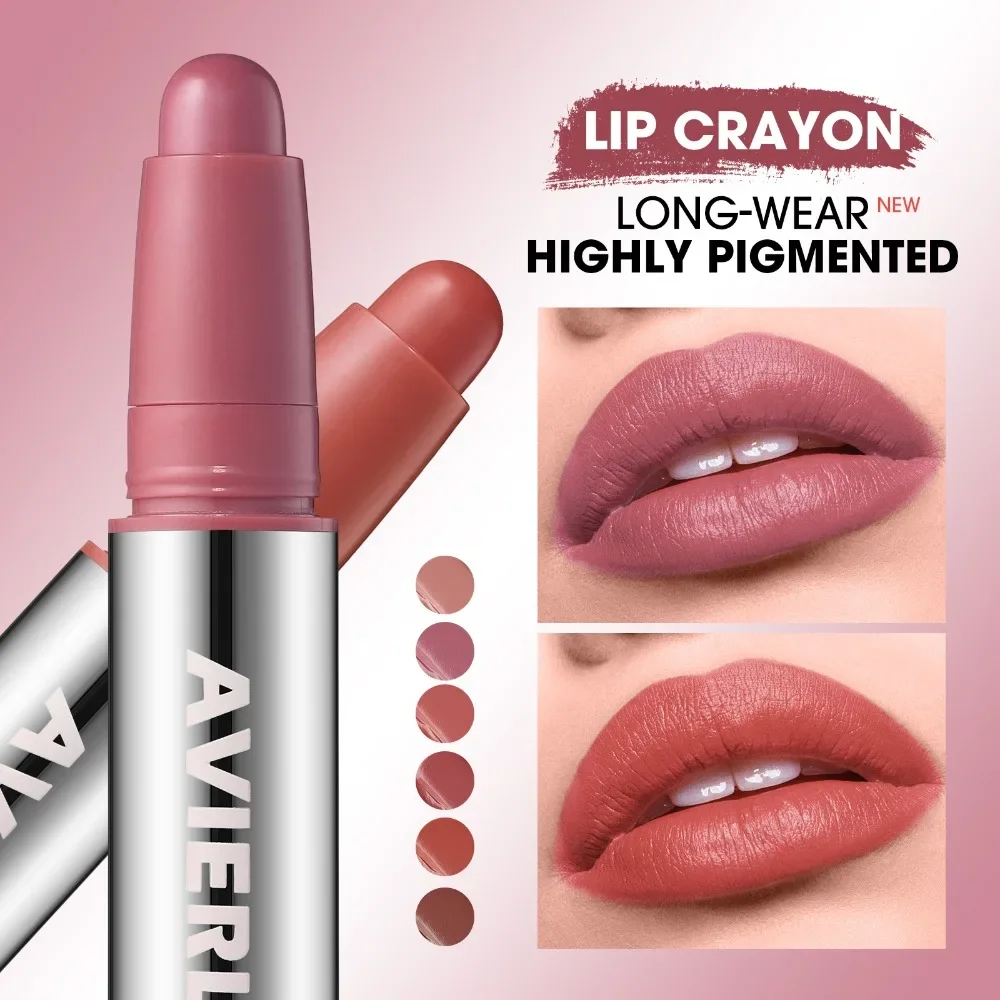 1Pc Smooth Matte Lipstick Long-Lasting Moisturizing and Easy To Apply Lip Glaze with Rotating Pens Design Waterproof Lip Make Up