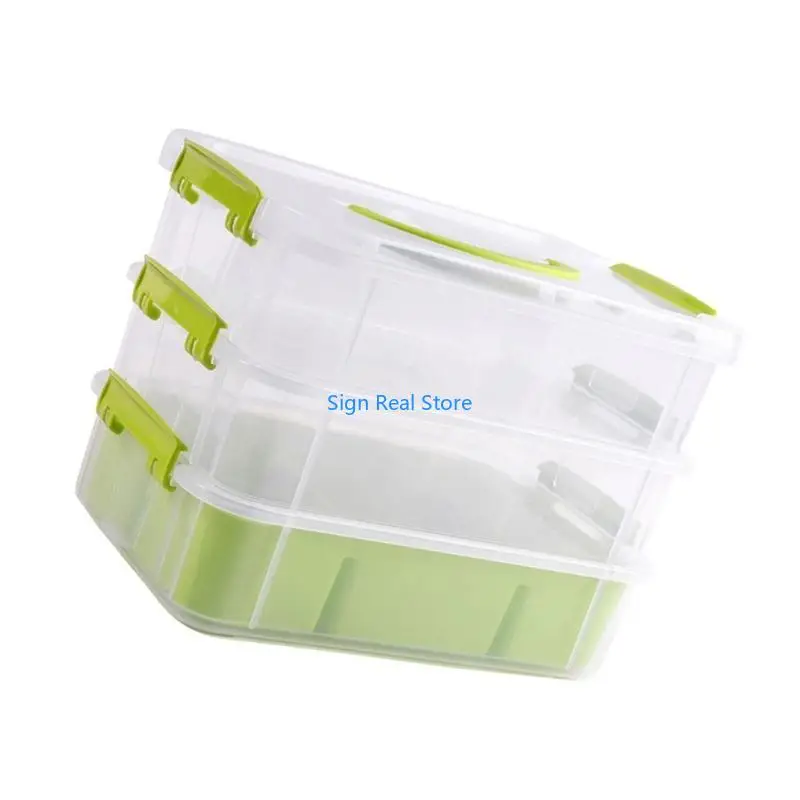 

Коробка для хранения большой емкости с крышкой 3 слоя хранения контейнера Укладка.