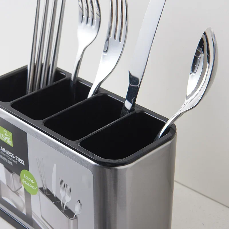 Stainless Steel Cutlery Holder Household Tableware Drainboard Spoon Storage Kitchen Organizer Drainer Dish Drying Rack