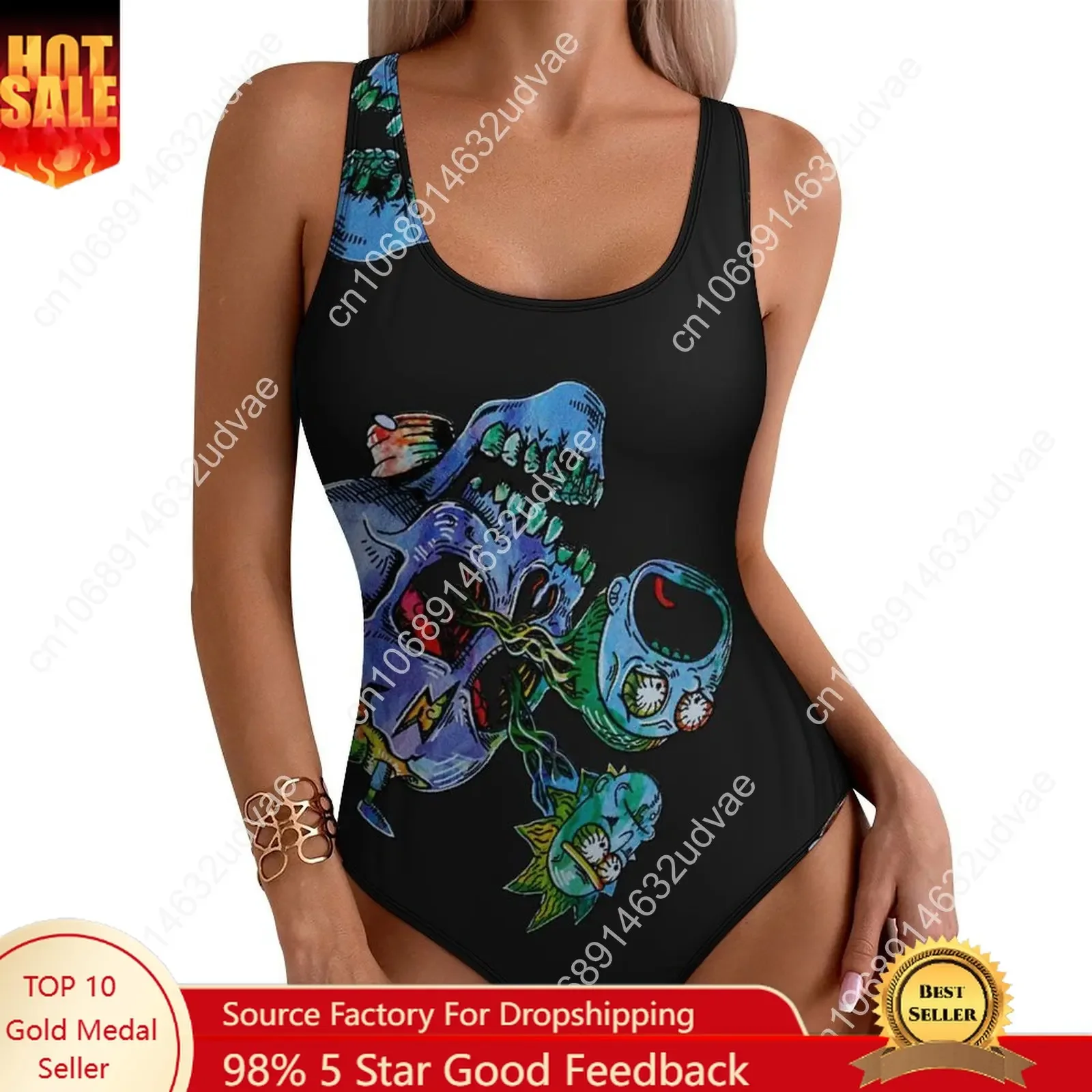 

Colorful Skull Print Swimsuit Abstract Skulls Art One-Piece Swimwear Push Up Novelty Bathing Suit Sexy Holiday Swim Beach Wear