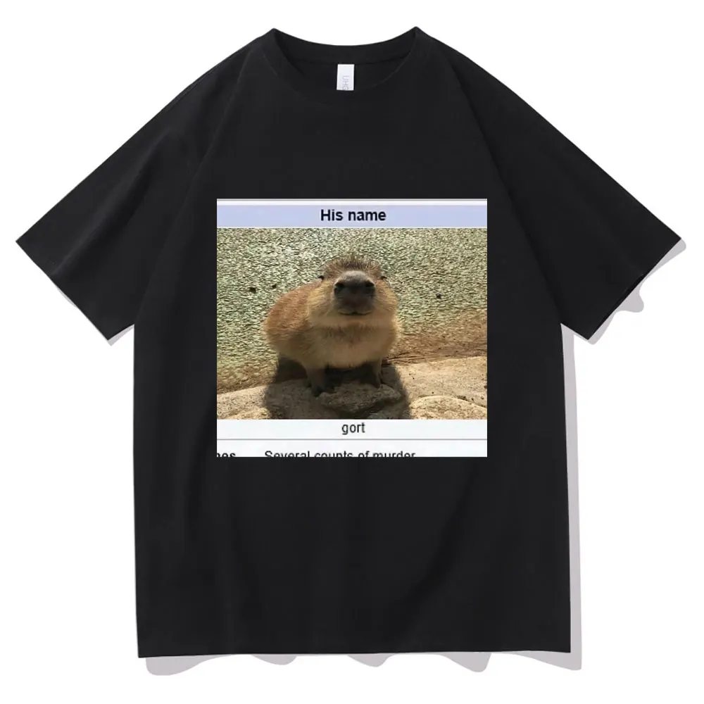 Cort Premium Capybaras Graphic Print Tshirt Funny Top Men Women Fashion Harajuku Oversized T-shirt Short Sleeve Men\'s Streetwear