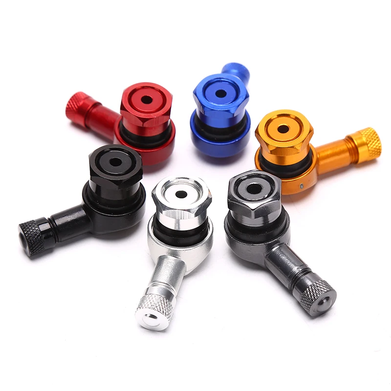 Universal Motorcycle Wheel Tire Valves Stem Cap Air Tire Cover 90 Degree CNC Aluminum Tubeless Valve Stems