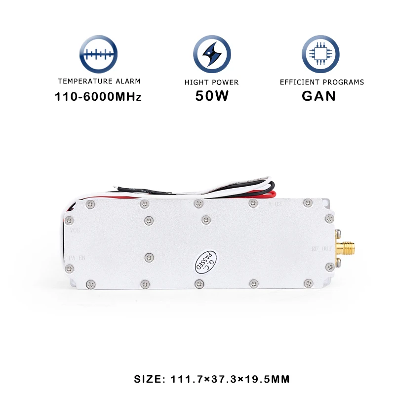 Gan 50W 433MHZ 900MHZ 1.2G 2.4G5.8G Customized Frequency Output Power SignaModule Uav Drone Customized Frequency counter FPV