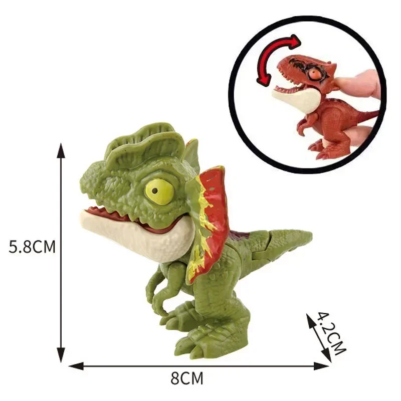 5/10 sztuk palec dinozaur Anime figurki zabawki śmieszne dinozaury jaja interaktywna gryząca ręka kreatywny Tricky Tyrannosaurus Model zabawki