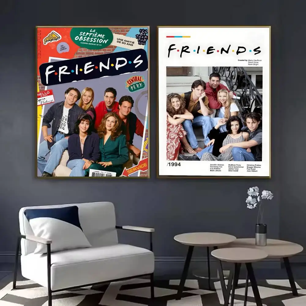 F-Friends TV Show Funny Poster Waterproof Sticky Wall Art Print For Bedroom Living Room Hallway Bar Home Decor