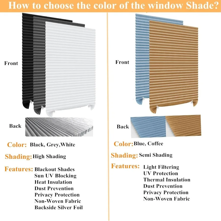 ستائر التعتيم لنظام التشغيل Windows ستائر ذاتية اللصق مؤقتة لا تحتاج إلى مثقاب يناسب Windows 15in24 في 24 × 59 بوصة مثالية لـ Livi