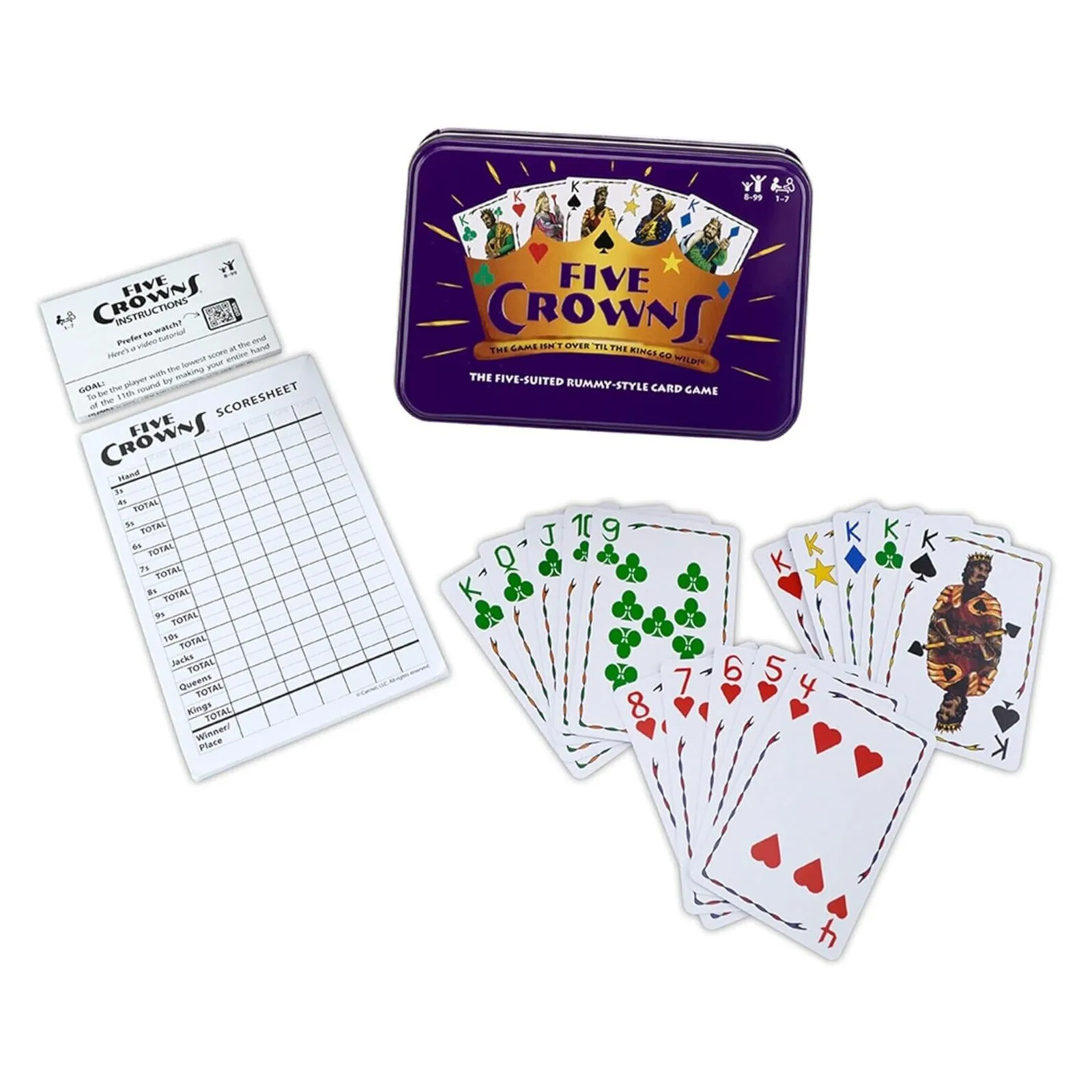 Board Game The Game Isn'T Over Until The Kings Go Wild 5 Suited Rummy-Style Card Game Christmas Day Thanksgiving Day New Year's