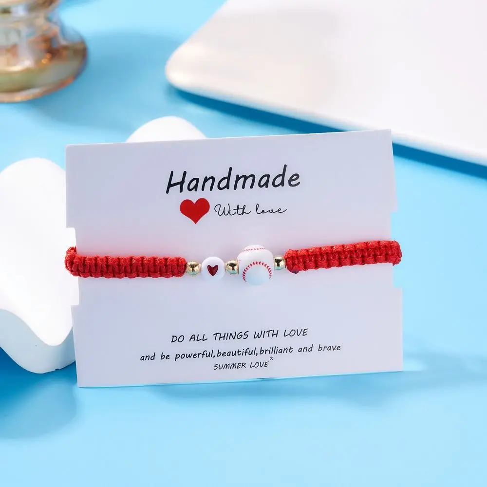 Handmade Basketball Baseball Bracelet Korean Style Volleyball Sport Style Woven Bracelet Resin Jewelry Accessories