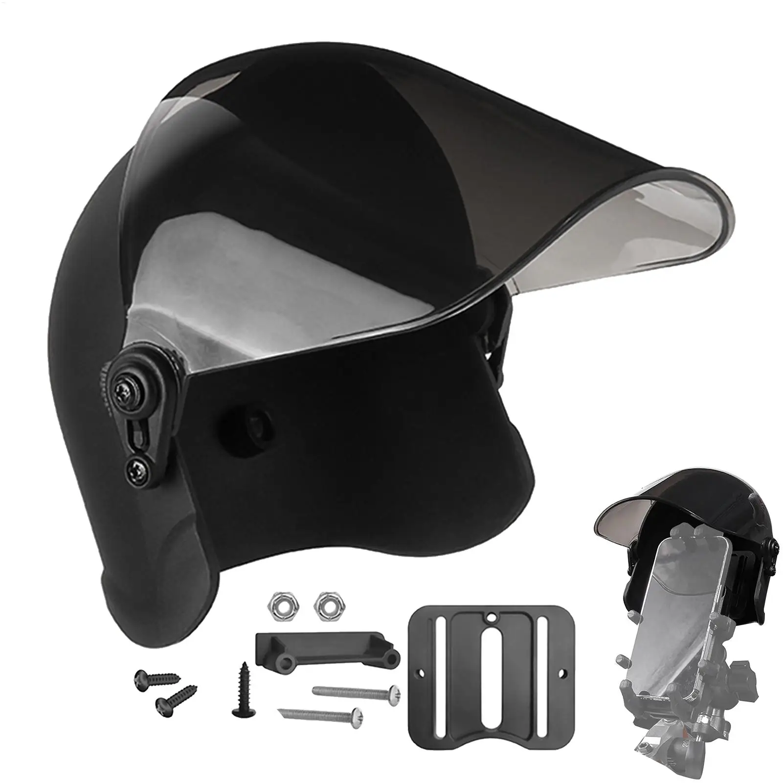 Suporte de Celular para Capacete de Moto com Quebra-Sol e Proteção Contra Chuva para Bicicleta