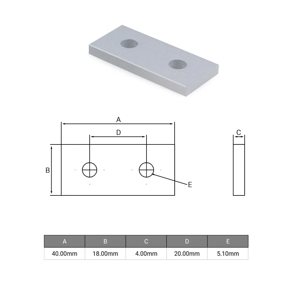 10 pezzi Openbuilds piastra striscia di giunzione a 2 fori per profili di estrusione di alluminio serie 20 stampante 3D router CNC