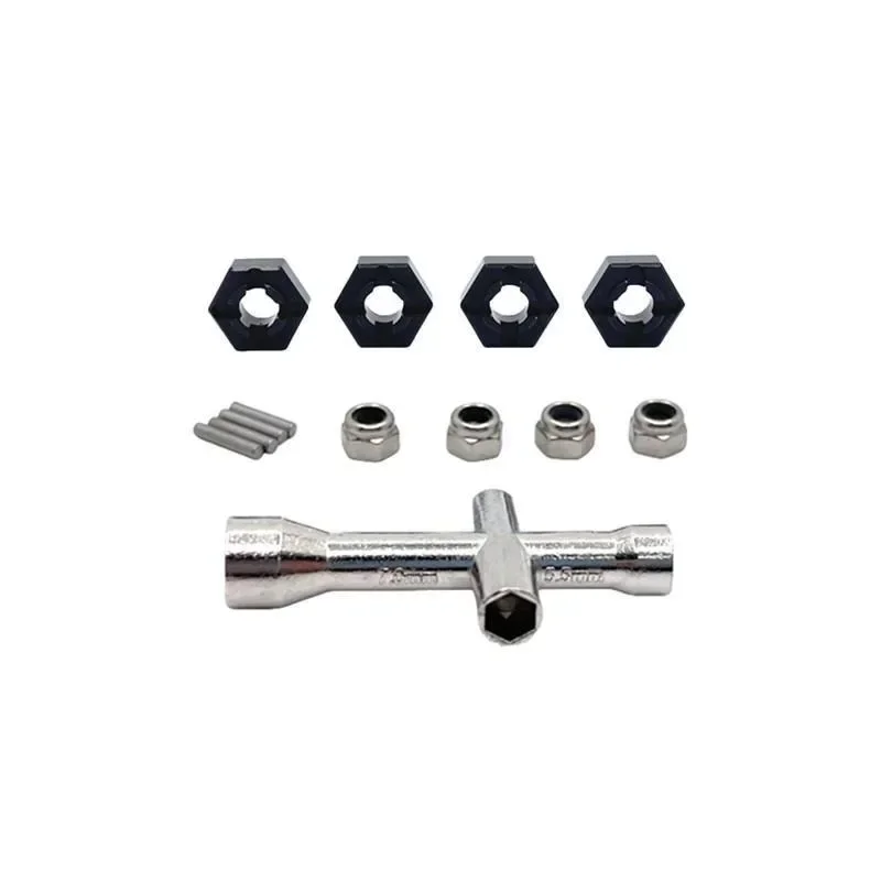 MJX 1/14 1/16 및 SCY 1/16의 RC 자동차에 적합한 금속 예비 부품. 업그레이드 너트, 슬리브, 12mm 어댑터