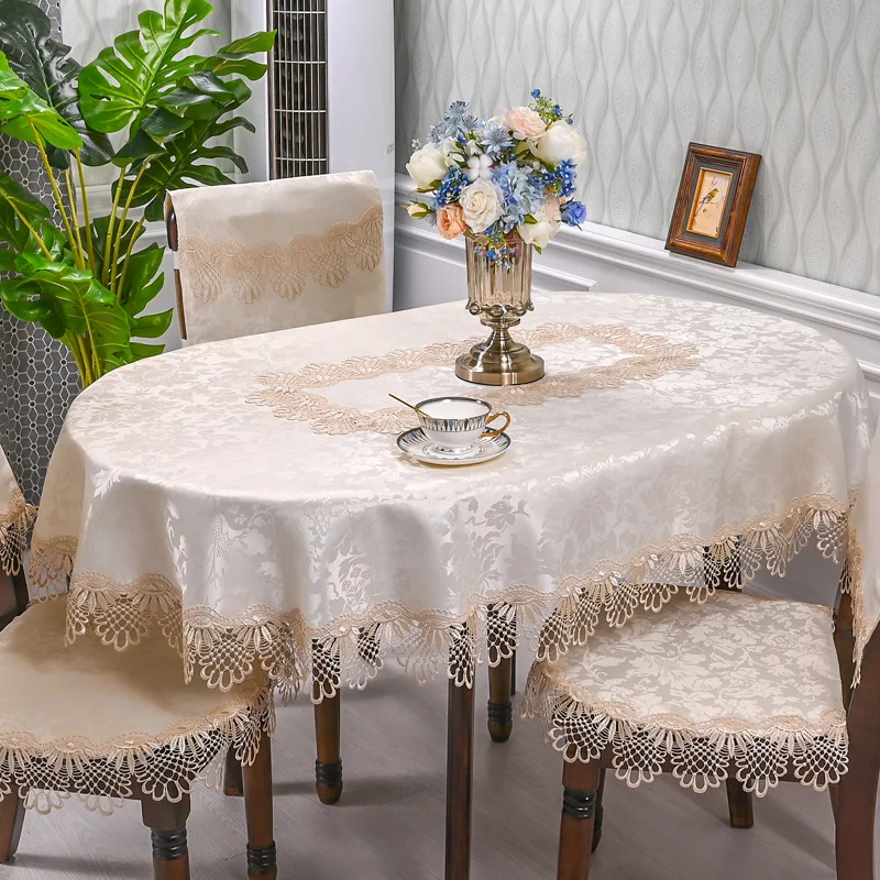 

European lace living room simple tea table tablecloth Hotel Hotel household round table tablecloth light luxury cloth