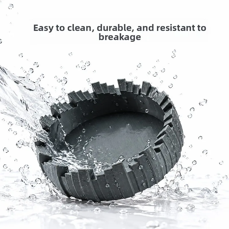 Reptile Food and Water Bowl Vertical Striped Hideout Basin PETG Molded Climbing Pet Feeder for Leopard Gecko Lizard Spider