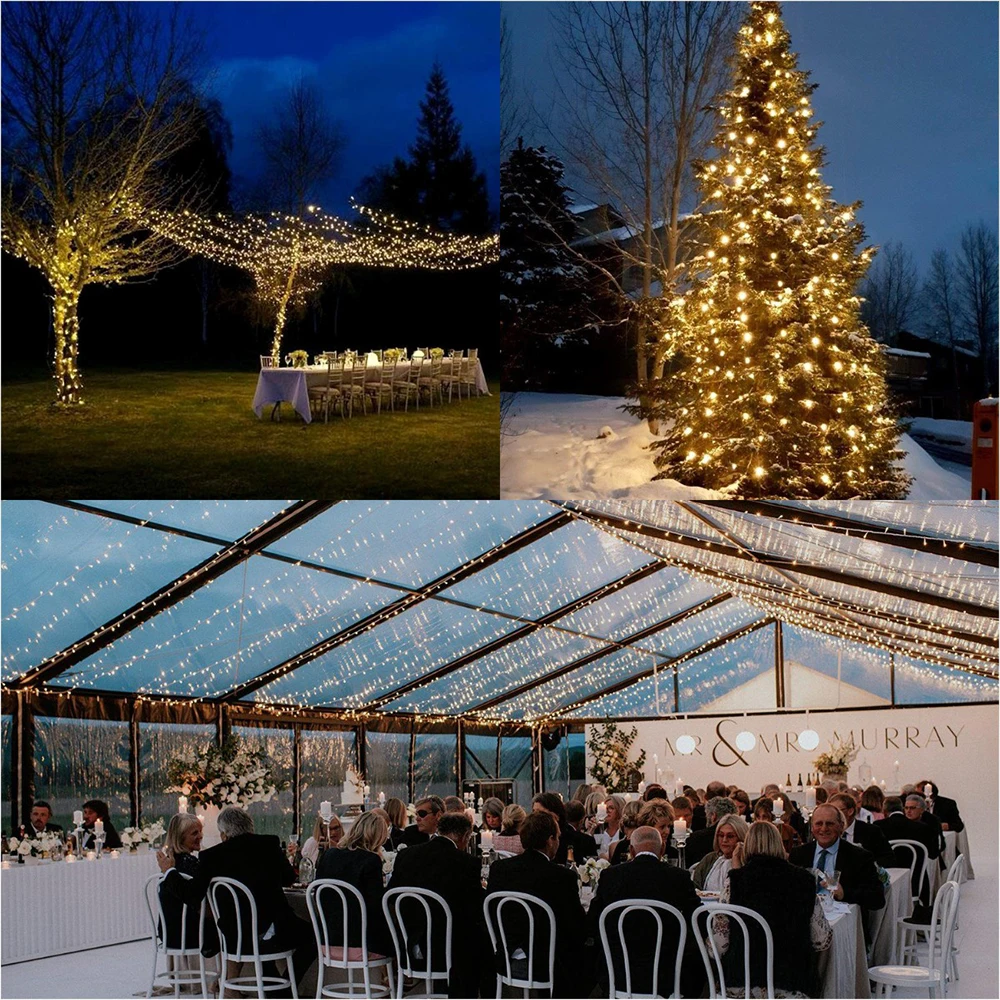 10/30/100/200Meters Garland Street Christmas LED String Lights Fairy lights Outdoor For Garden Tree Wedding Party Decoration