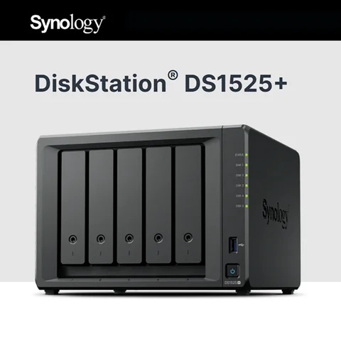 Synology DS1525+ DiskStation 5-Bay  Diskless Network Cloud Storage Server 	8 GB DDR4 ECC SODIMM