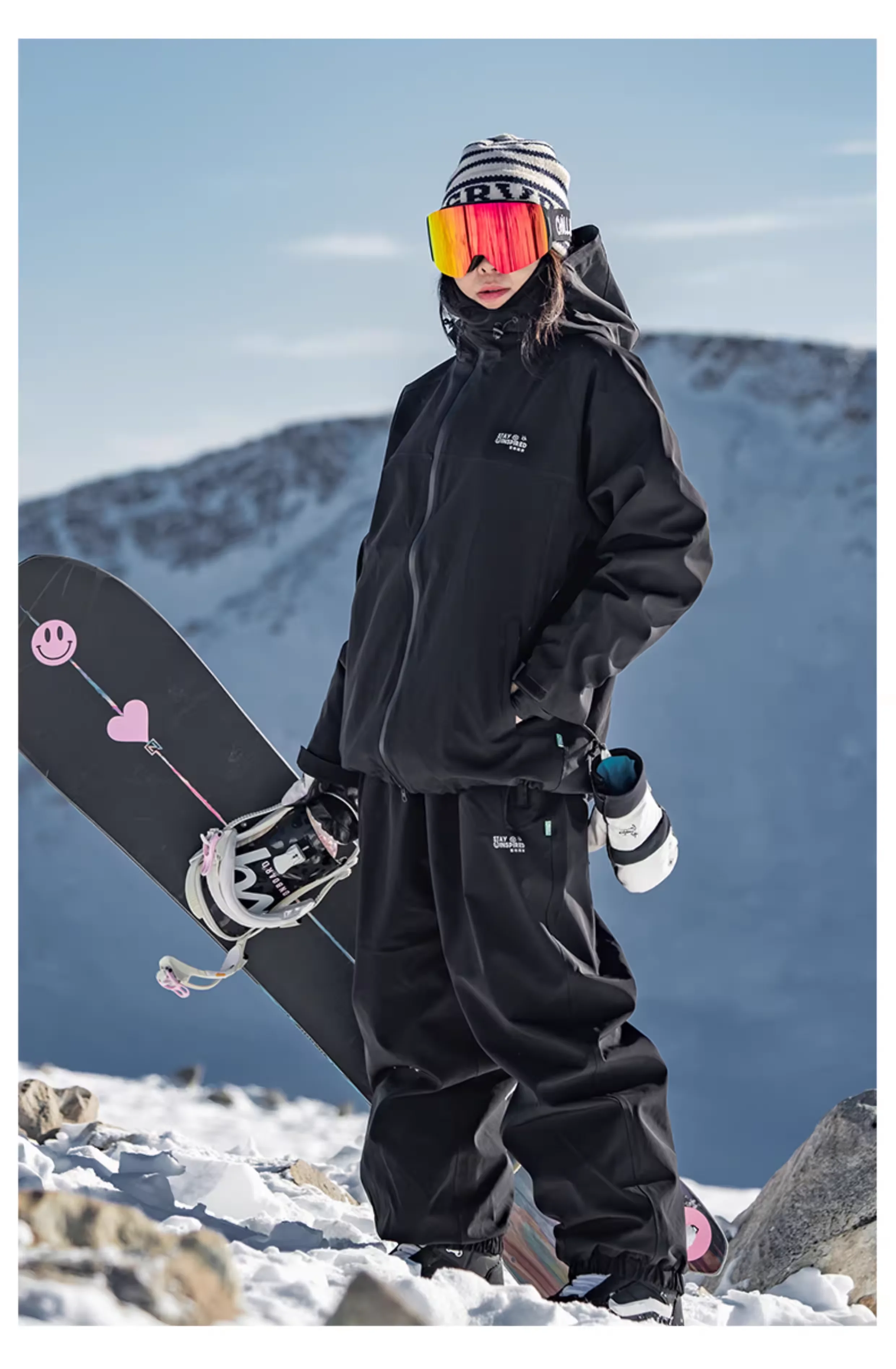 John Snow 2025 Neuer Unisex Ski-Anzug für Einzel- und Doppelbretter, Locker Geschnittener Wasserdichter Wärmehaltender Skianzug mit Skihose und Skijacke – Detail 8