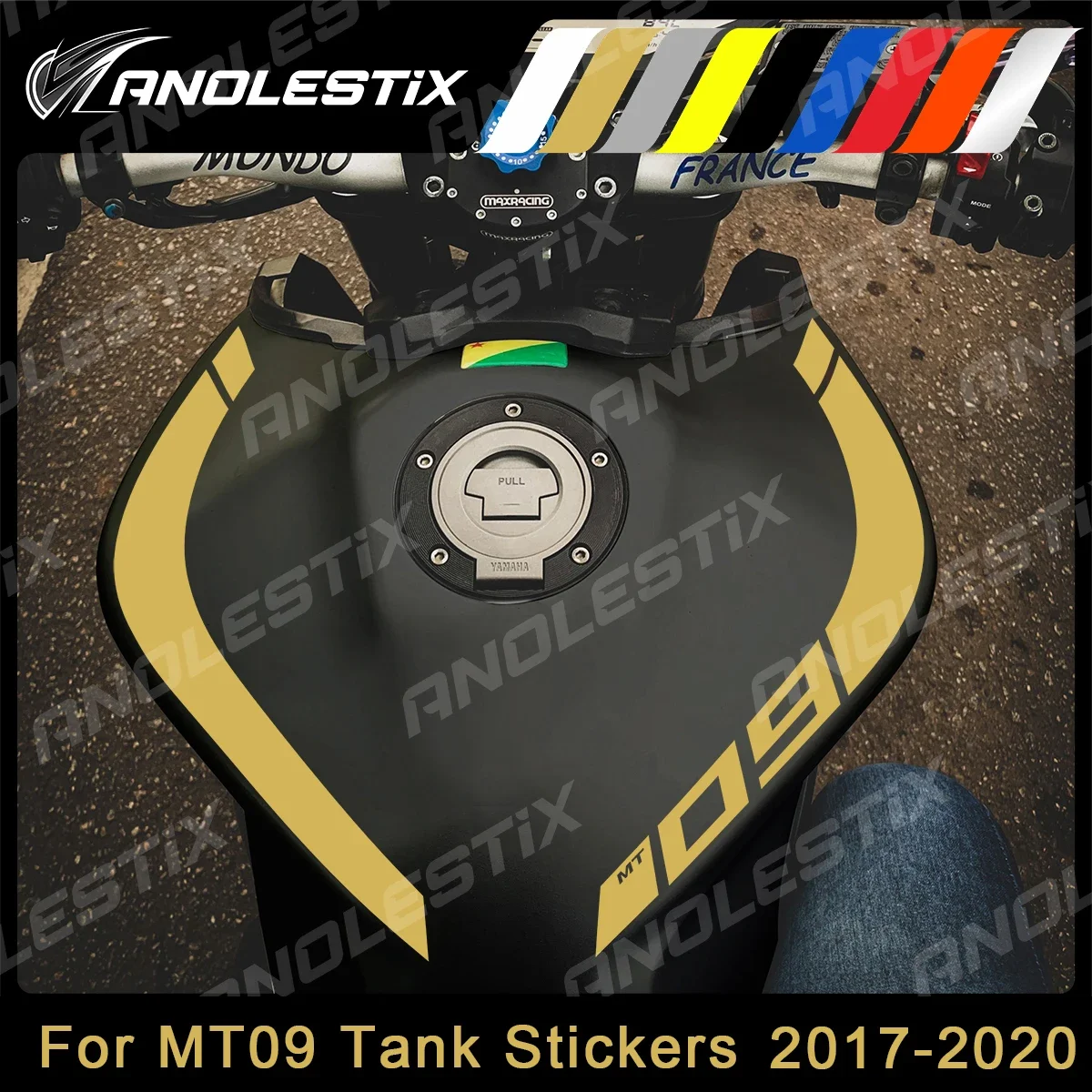 

AnoleStix Reflective Vinyl Motorcycle Stickers New Tank Curve Decals Logo For Yamaha MT09 MT-09 FZ09 FZ-09 2018 2019 2020
