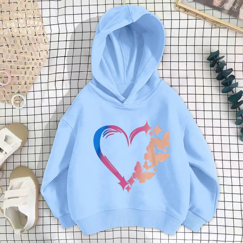 Mädchen mode Hoodie mit Liebes druck, Kinder Frühling und Herbst dünner Pullover, Kinder kleidung Ropa de Niña Kinder