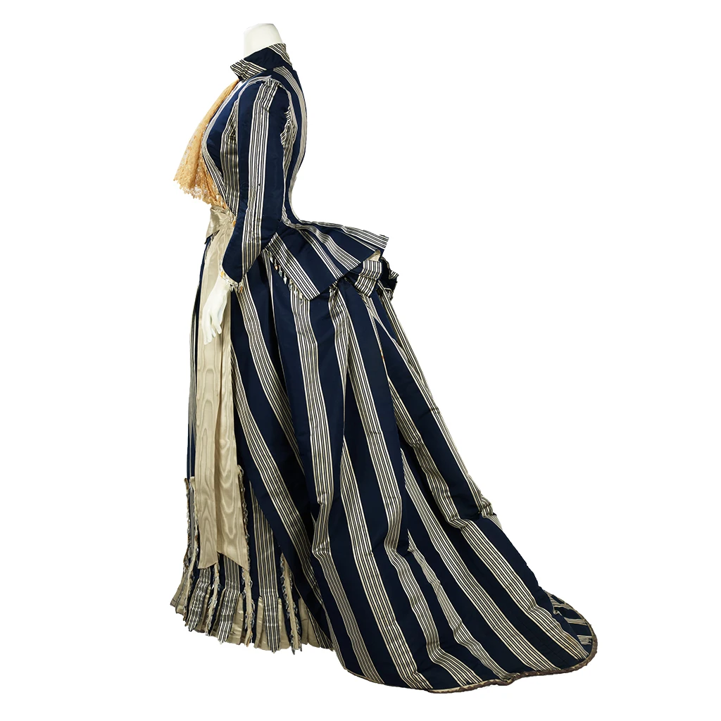 チューダー 18 世紀エンパイア ドレス バッスル ウォーキング ドレス ルネッサンス アフタヌーン デイリー ガウン ドレス