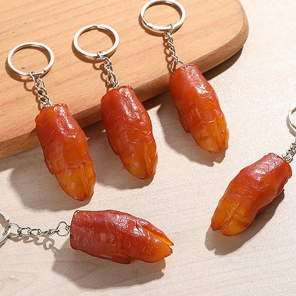 Phone Pendant Toy Cartoon Key Ring Gift Mini  Cute Fashionable Chicken Wings Fast Food Key Chain