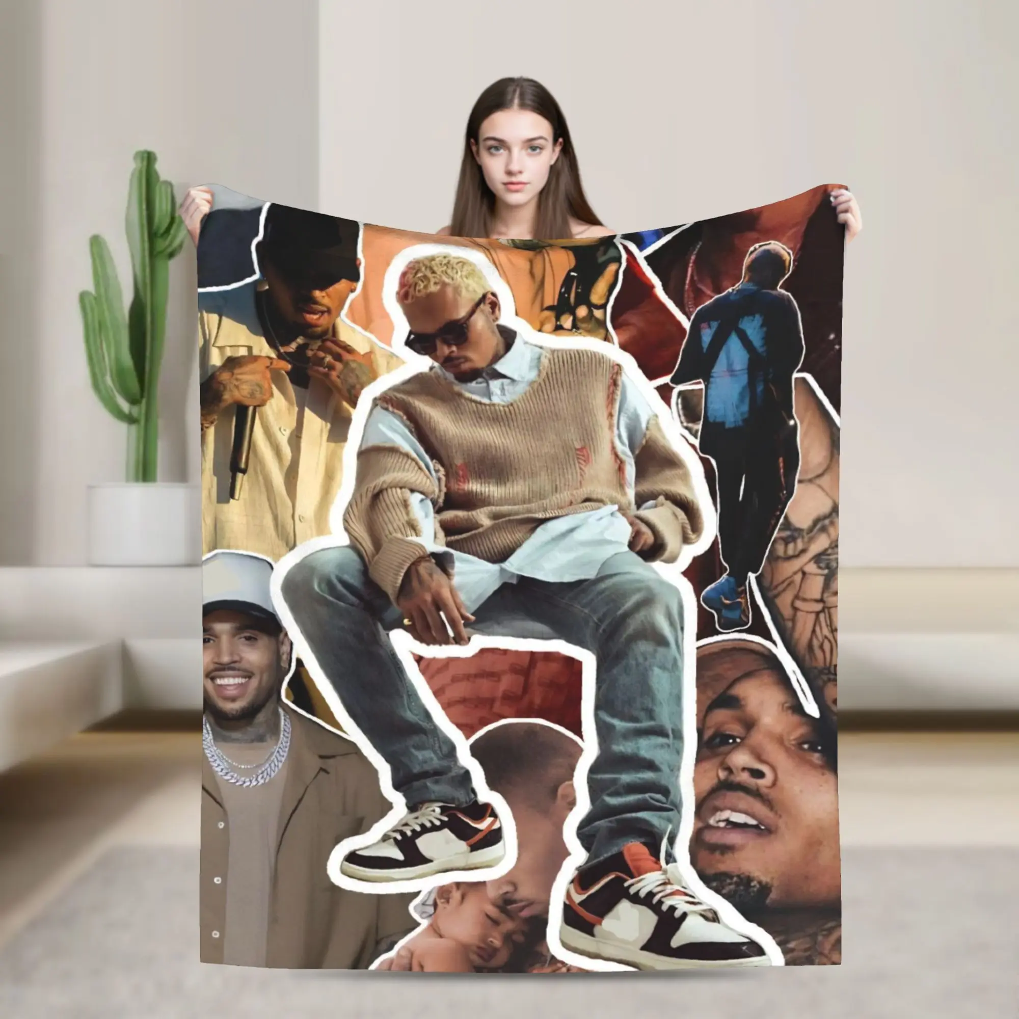 Chris Brown Breezy Bowl XX Blanket Quality Super Warm Throw Blanket Winter Camping Outdoor Novelty Bedspread