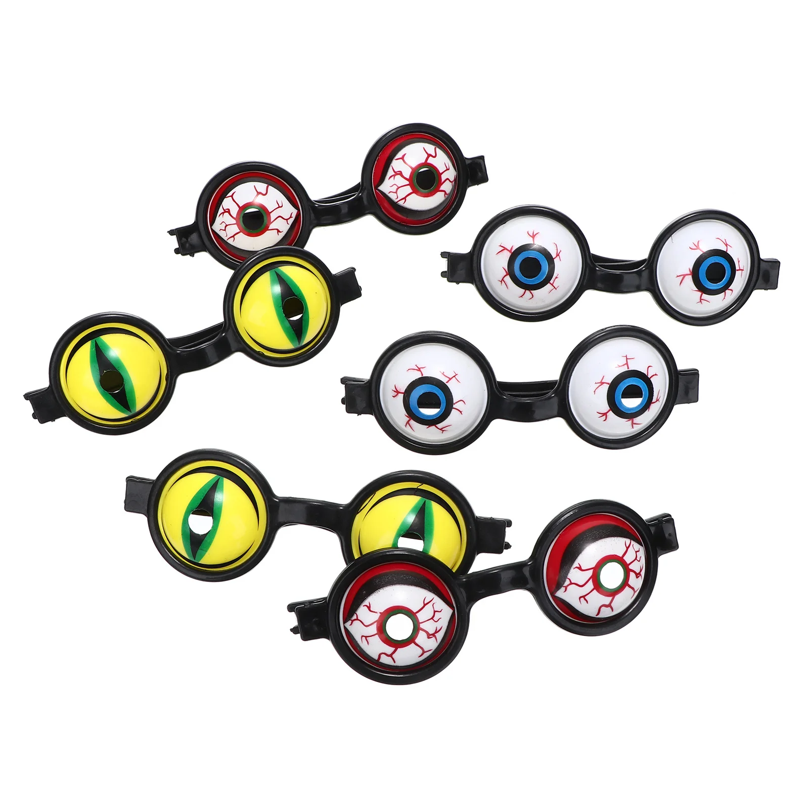 6pcs Scary Eyeglasses Halloween Decor Funny Party Glasses For Cosplay Birthday Gathering Photo Props Party Supplies