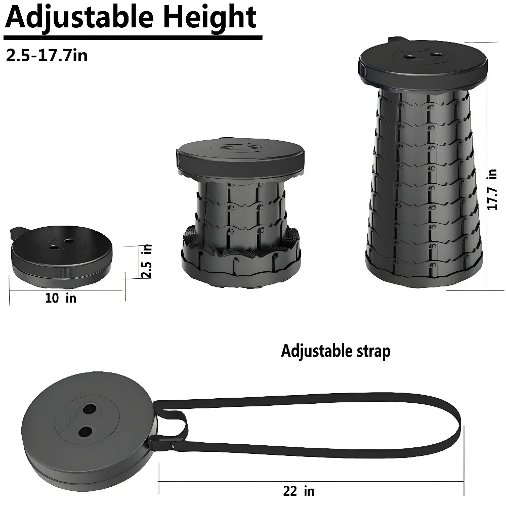 Portable Folding Stool Capacity Compact Camping Seat | Lightweight for Fishing Hiking Outdoor Events Subway Bus CommutingChaises image 5