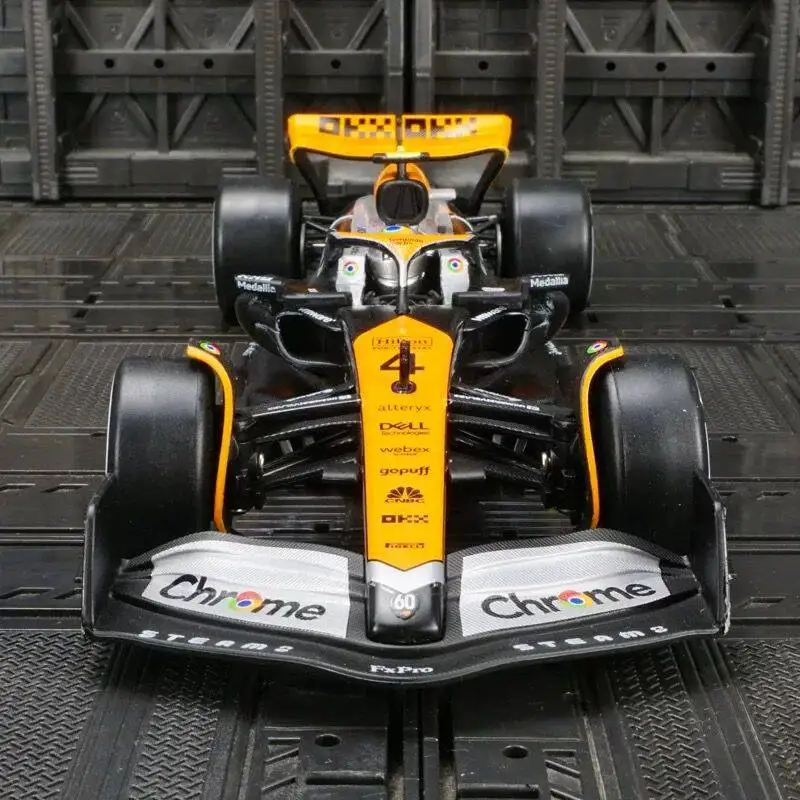 1:24 MCL60 2023 # 81 Oscar Piastri 4 #   Lando Norris P2 Britse GP Mclaren F1 Diecast Racing SuperCar Model Competitie Voertuig Speelgoed