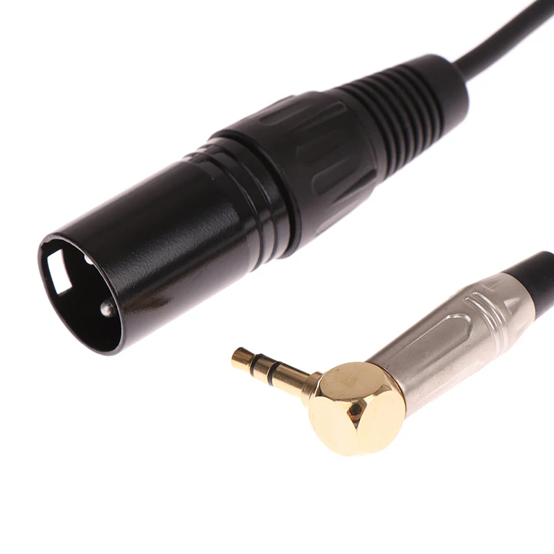 30cm XLR 3-pinowy męski na 90 stopni kolanko 3.5mm wtyczka Stereo przewód Audio Adapter mikrofon kabel TRS Jack 3.5 z męskiego na męskie