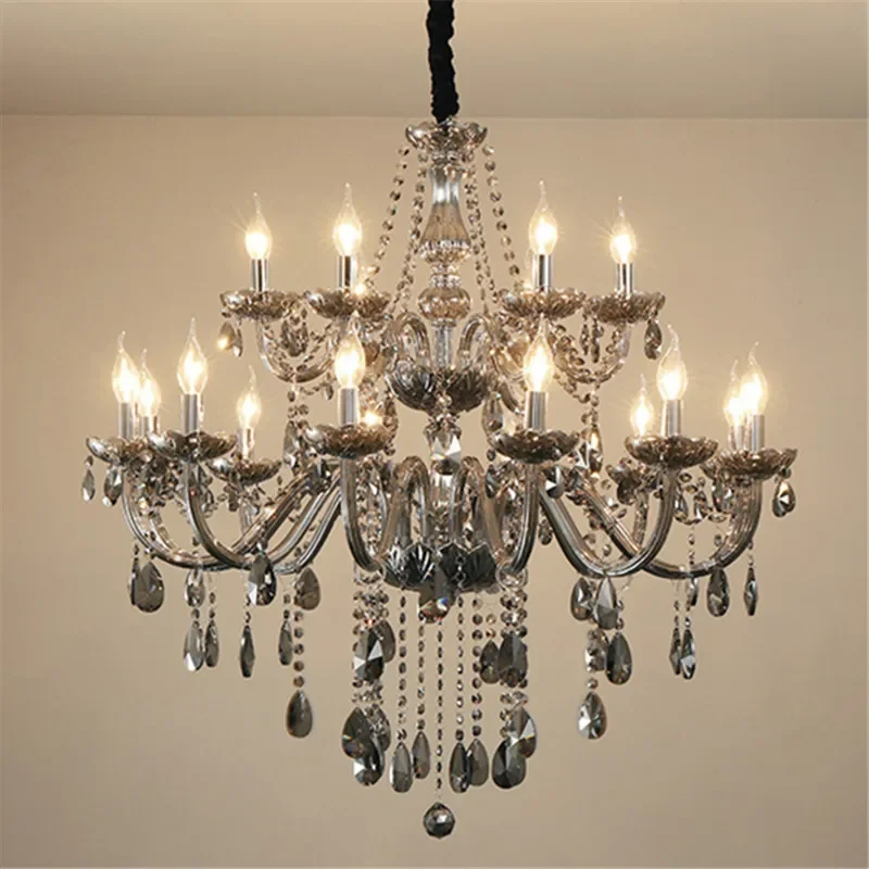 European Crystal Chandelier Luxury Living Room Restaurant Bedroom Villa Hotel Duplex Building Ktv Bar Pendent Lamp