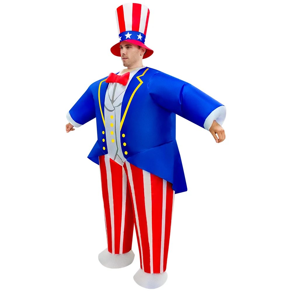 USA American Cosplay Inflatable Suit Costume Independence Day Carnival Festival Dress Up Party Outfit Funny Giant Doll Clothes