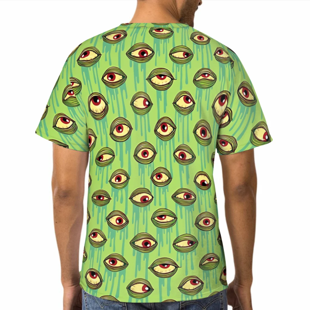 Eye Pattern Men's TShirts Mutant Eyeballs 3D Printed Oversized Short-Sleeved Polyester Retro Tops Streetwear