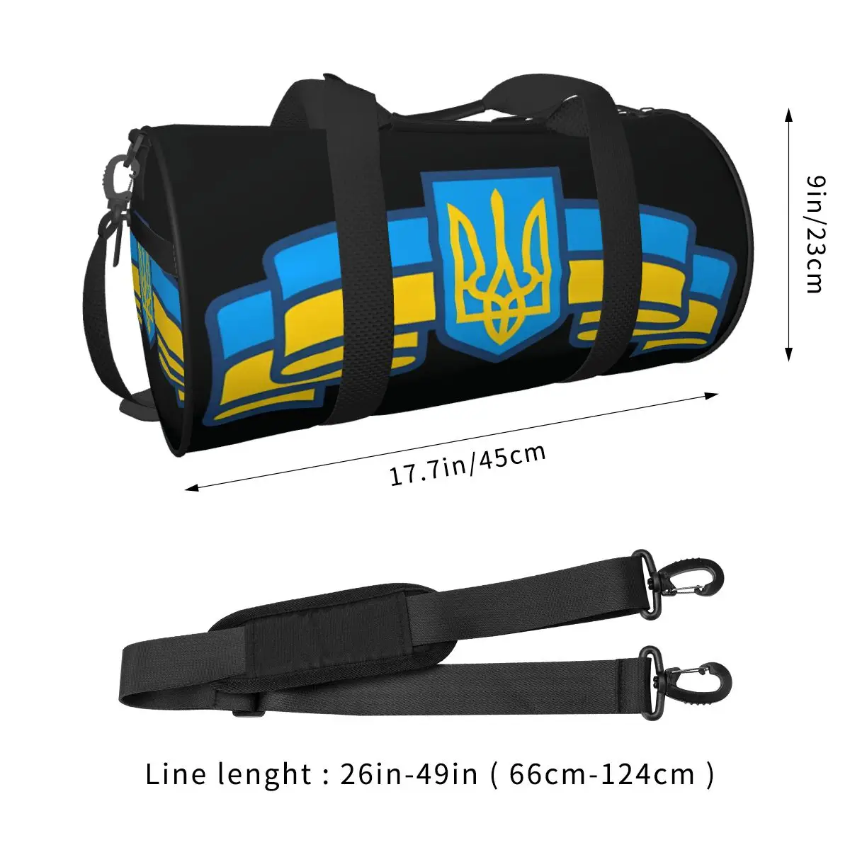 Ukrainian Symbols Sport Bags with Shoes Gym Bag Oxford Men Custom Handbag Swimming Funny Fitness Bag