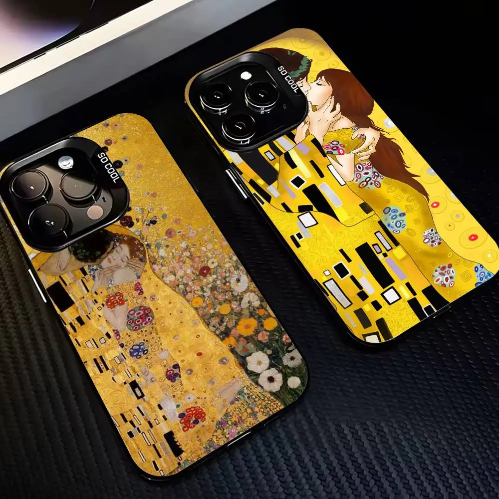

The K-Kiss G-Gustav K-Klimt Painting Phone Case For iPhone 17,16,15,14,13,12,11 Plus,Pro,Colorful Silver Phone case Funda Cover