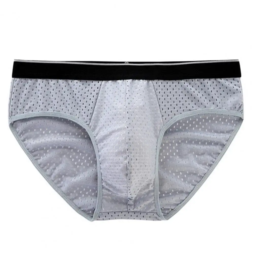 Men Panties Breathable Mesh Elastic No Trace Inside Wearing Ice Silk Sexy Male Underwear Briefs