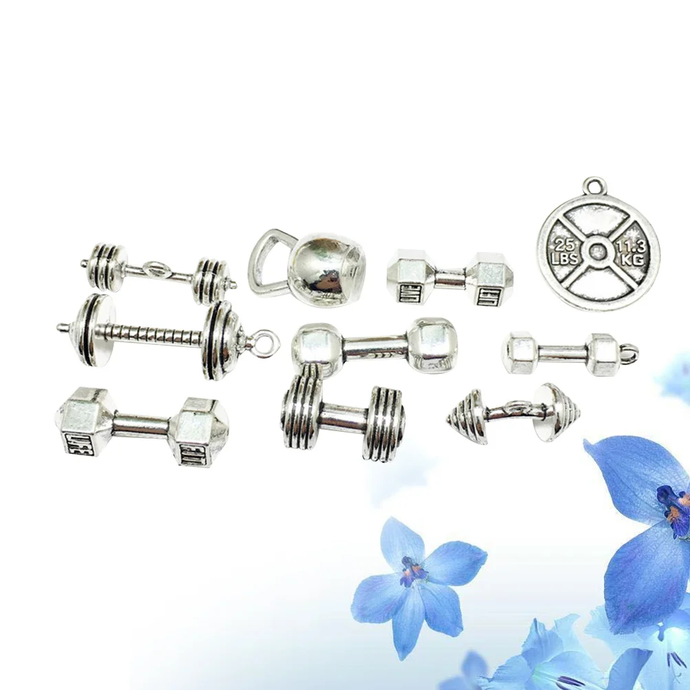 

20Pcs Alloy Dumbbell Pendant Charms Retro Sports Style DIY Jewelry Accessories Necklace Bracelet Keychain Souvenir