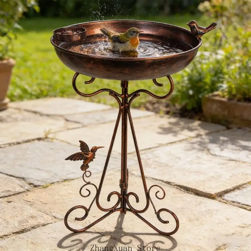 Eleganter Vogelwassernapf und Badeplatz aus Metall für Naturliebhaber Hinterhof 3XUF – Detail 2