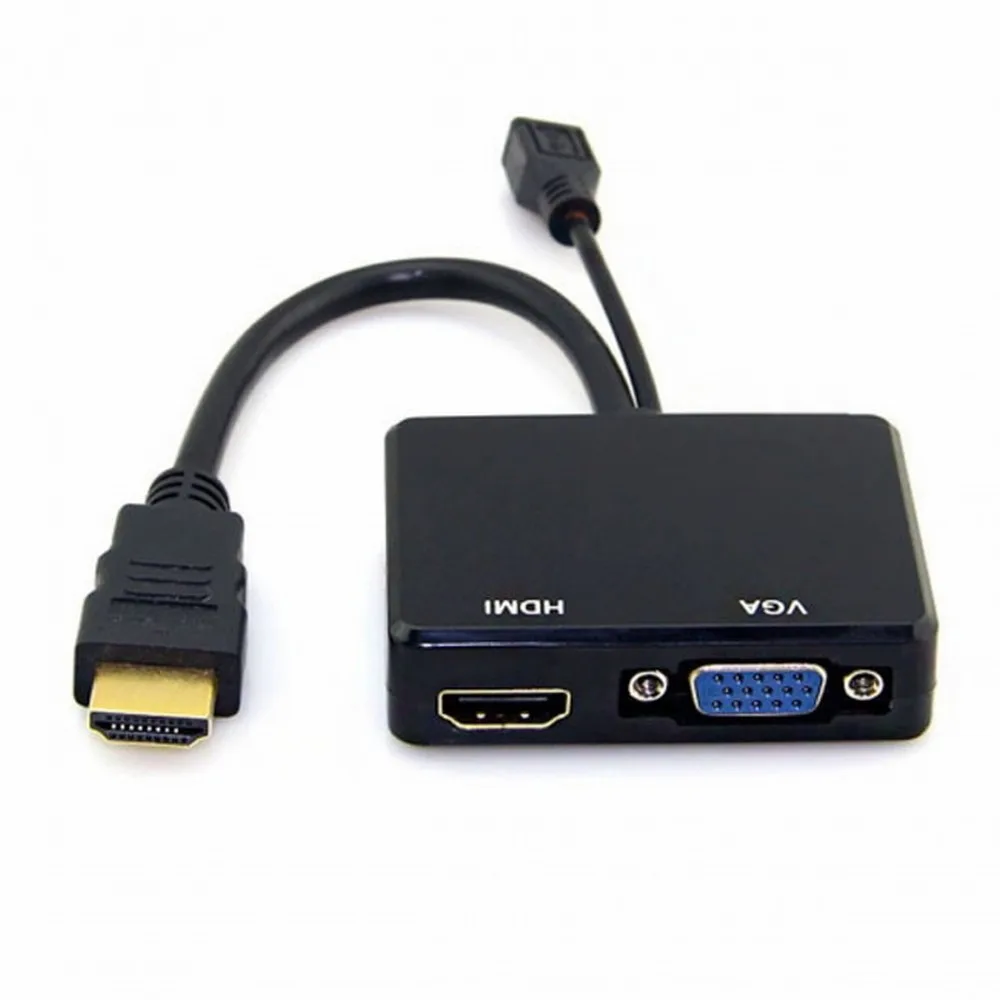 

Hdmi to VGA Converter HDMI to VGA HDMI Female Splitter with Audio Video Cable Converter Adapter For HDTV PC Monitor