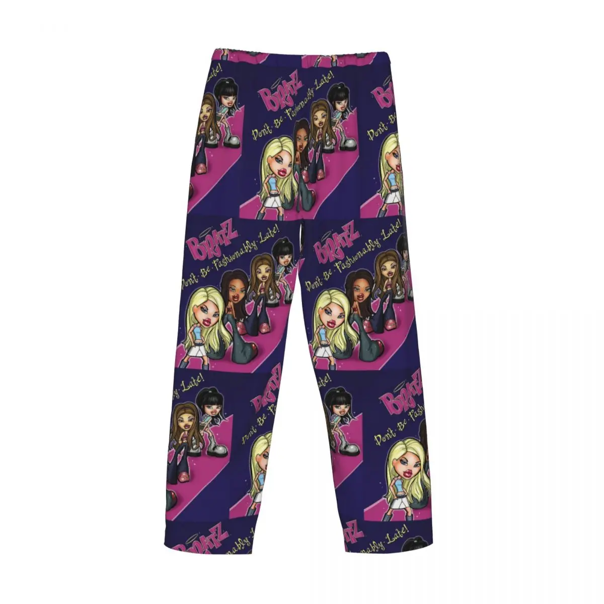 Custom Print Bratz Rock Angelz Pyjama hose für Männer Cartoon Manga Anime Schlaf Nachtwäsche Hosen mit Taschen