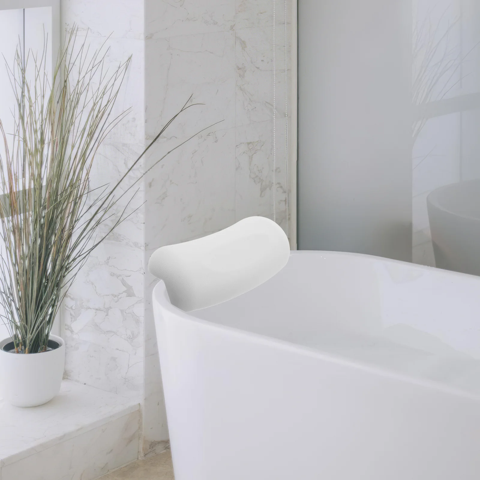 

Bath Pillow for Bathtub PU Foam Ergonomic Soft Cushion Suction Cup Design Neck Head Support Waterproof Spa Tub Comfort Accessory