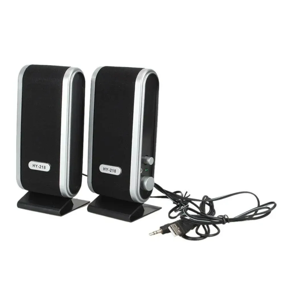 2 PCS Portable Speakers 5mm Mini Speaker Music Subwoofer Column Bass Stereo Player Speaker USB Powered