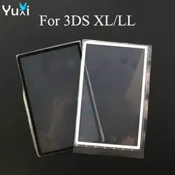 YuXi For 3DS XL LL Replacement Black White Top Front Screen Frame Lens Cover LCD Screen Protector Panel For 3DSXL 3DSLL