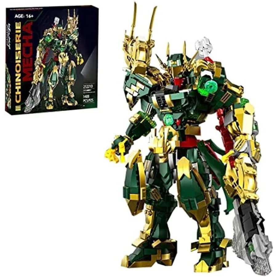 

MOC China Chic Mecha Guan Yu General Chinoiserie Модель 1543 шт. Коллекционная игрушка-меха для взрослых, подарок на Рождество, день рождения, Mech A