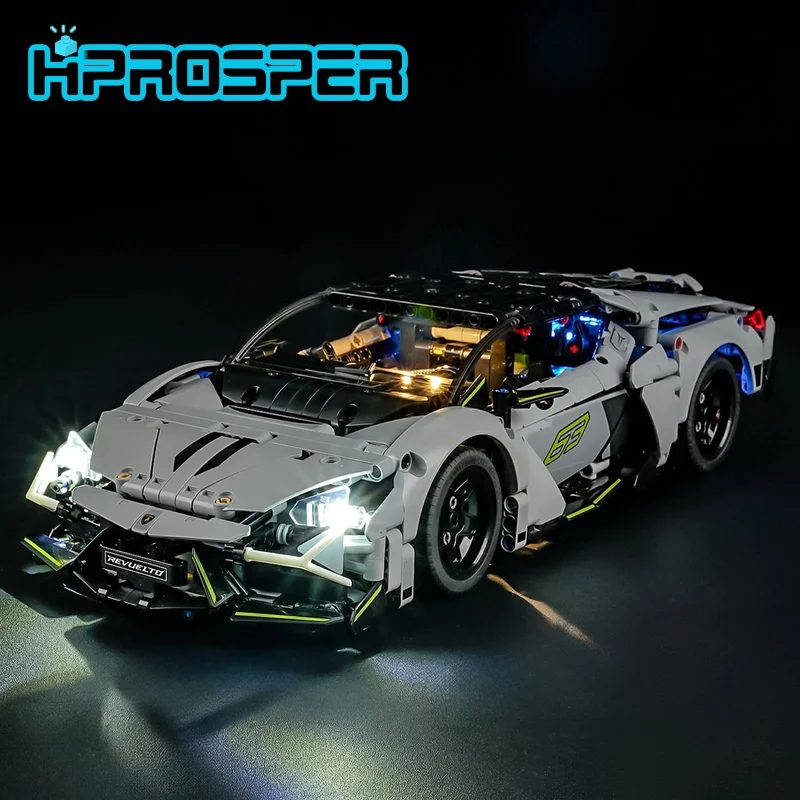 

Светодиодный светильник HPROSPER 5 В (без модели) для Lego 42214 Technic Lamborghini Revuelto, декоративная лампа для суперспортивного автомобиля с батарейным блоком