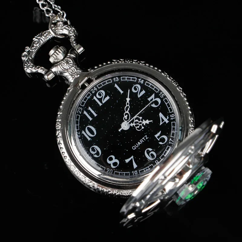 Rudder Model Design Carved Quartz Pocket Watch Steampunk Cool Style Pocket Watch Necklace Pendant Men’s Gift